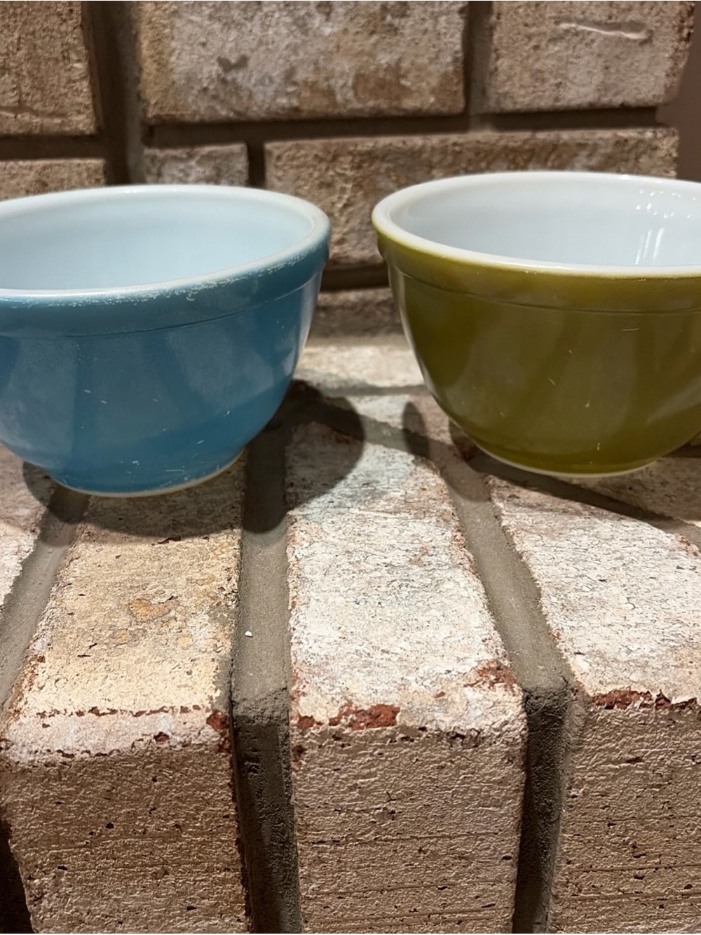 Vintage Pyrex blue green bowls,smallest of Pyrex Primary Colors Mixing Bowl Set